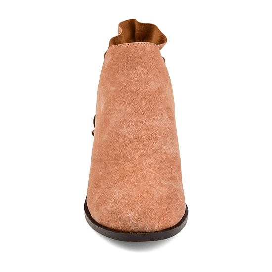 Journee Collection Womens Lennie Booties Stacked Heel Slip-on