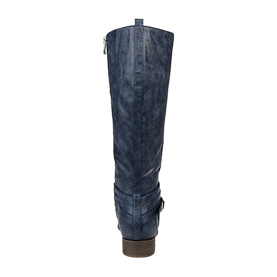 Journee Collection Womens Ivie Wide Calf Stacked Heel Zip Riding Boots
