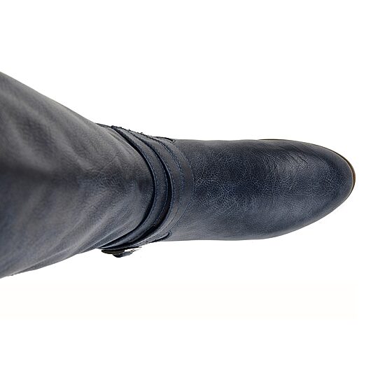 Journee Collection Womens Ivie Wide Calf Stacked Heel Zip Riding Boots