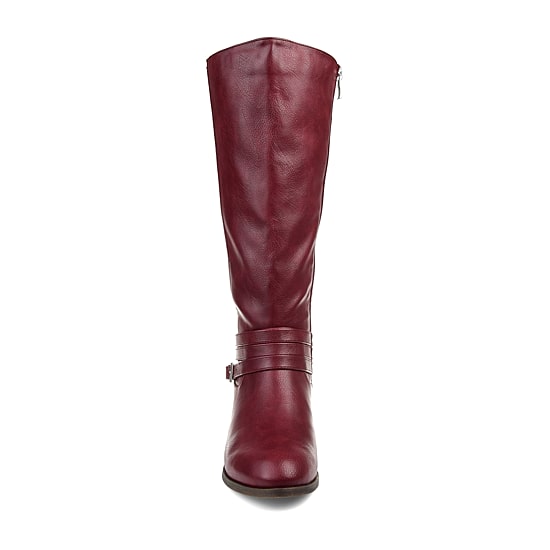 Journee Collection Womens Ivie Extra Wide Calf Stacked Heel Zip Riding Boots