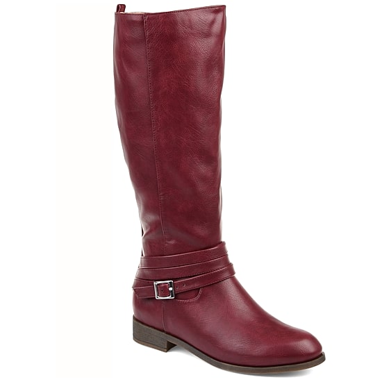 Journee Collection Womens Ivie Extra Wide Calf Stacked Heel Zip Riding Boots