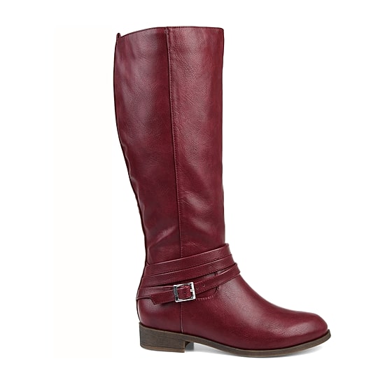 Journee Collection Womens Ivie Extra Wide Calf Stacked Heel Zip Riding Boots