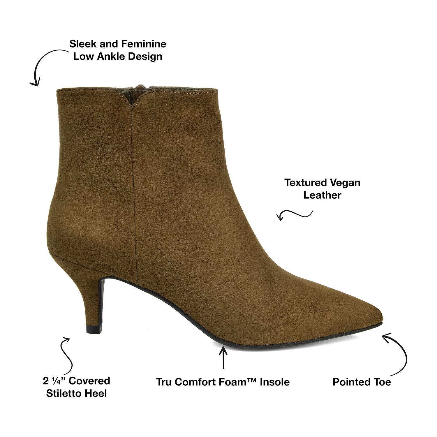 Journee Collection Womens Isobel Kitten Heel Booties