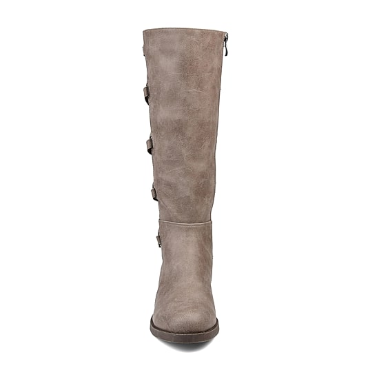 Journee Collection Womens Carly Extra Wide Calf Stacked Heel Riding Boots