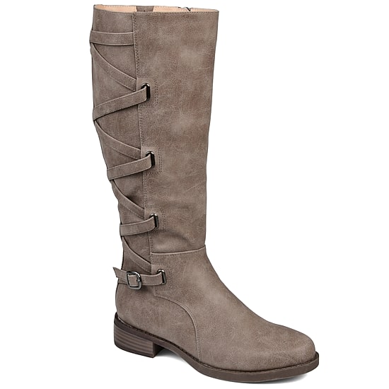 Journee Collection Womens Carly Extra Wide Calf Stacked Heel Riding Boots