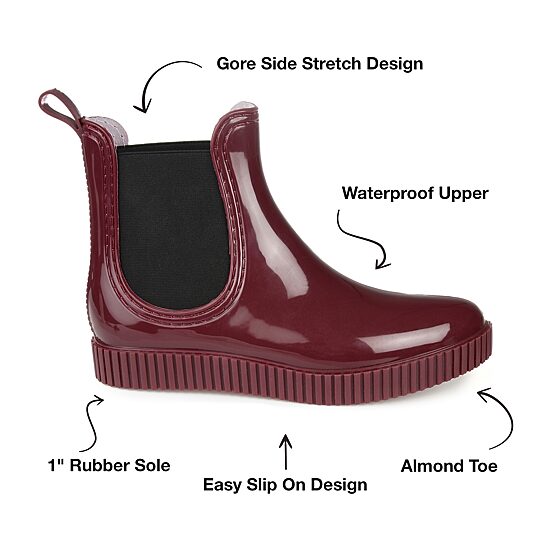 Journee Collection Womens Drip Block Heel Rain Boots