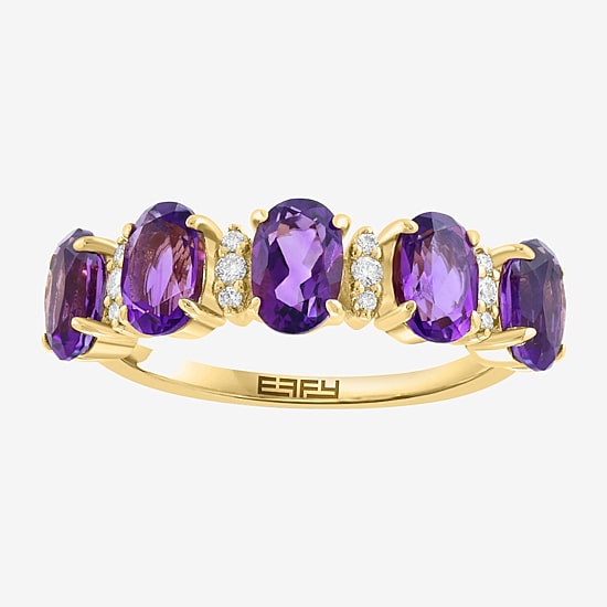 Effy Final Call Limited Quantities! Womens 1/10 CT. T.W. Genuine Purple Amethyst 14K Gold 5-Stone Band