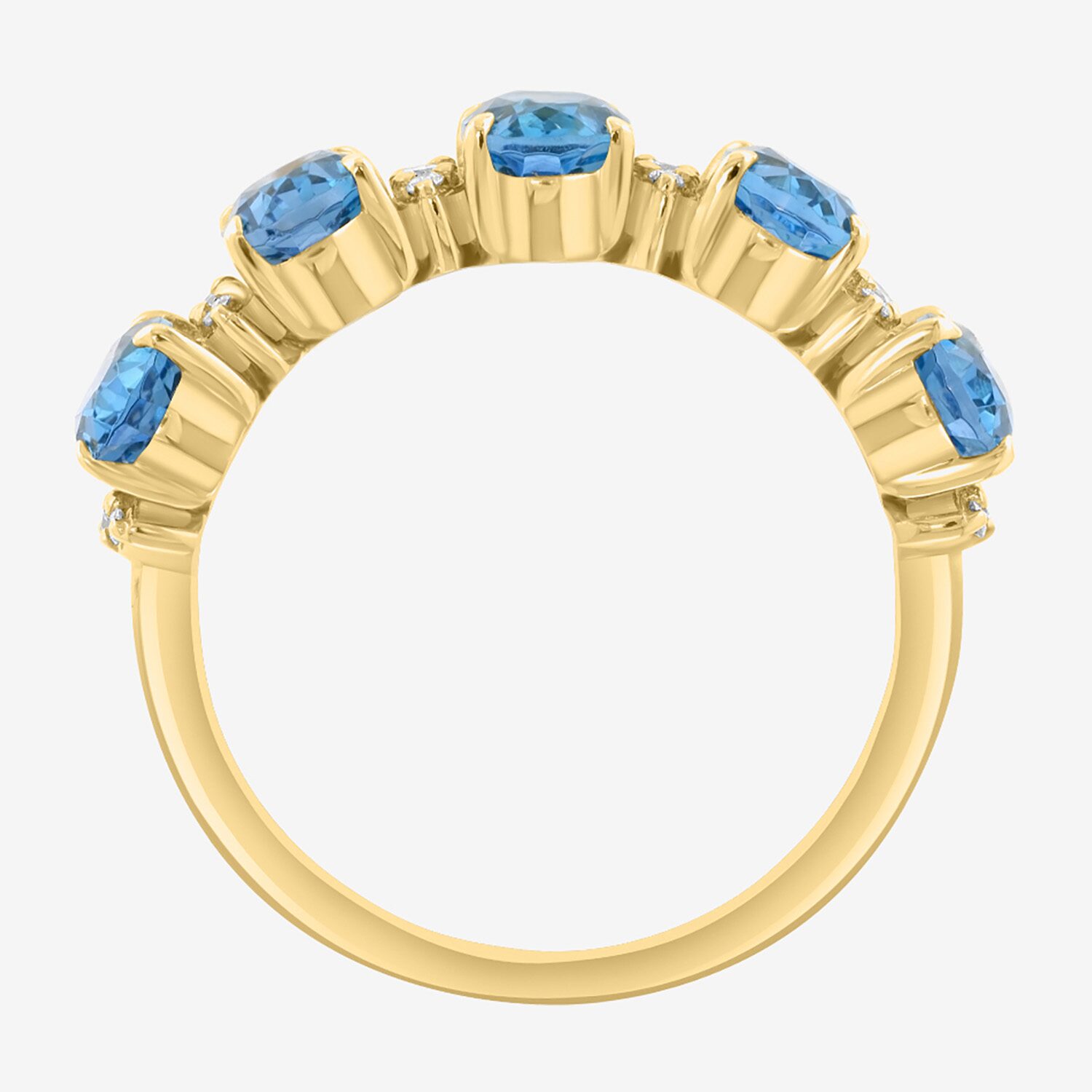 Effy Final Call Limited Quantities! Womens 1/10 CT. T.W. Genuine Blue Topaz 14K Gold 5-Stone Band