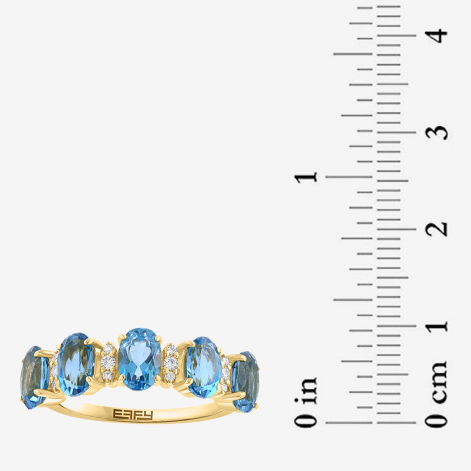 Effy Final Call Limited Quantities! Womens 1/10 CT. T.W. Genuine Blue Topaz 14K Gold 5-Stone Band