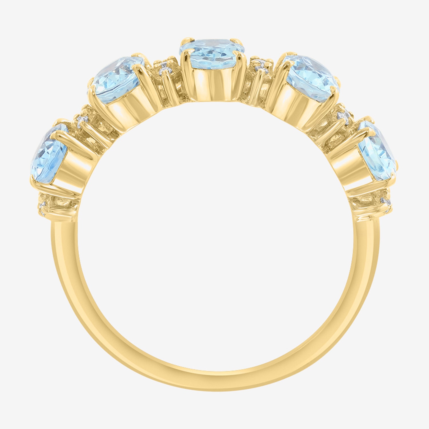 Effy Final Call Limited Quantities! Womens 1/10 CT. T.W. Genuine Blue Aquamarine 14K Gold 5-Stone Band