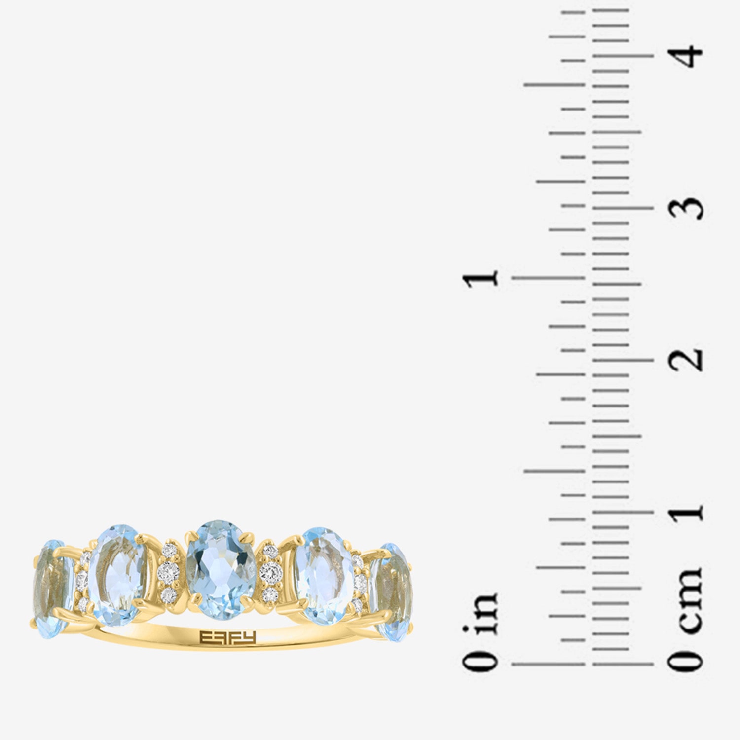 Effy Final Call Limited Quantities! Womens 1/10 CT. T.W. Genuine Blue Aquamarine 14K Gold 5-Stone Band