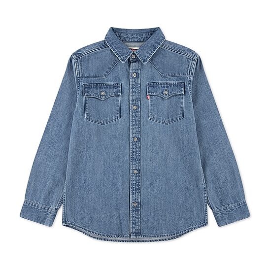 Levi's® Big Kid Boys Long Sleeve Regular Fit Button-Down Shirt