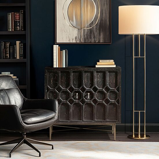 Madison Park Eddy Living Room Collection Storage Accent Cabinet