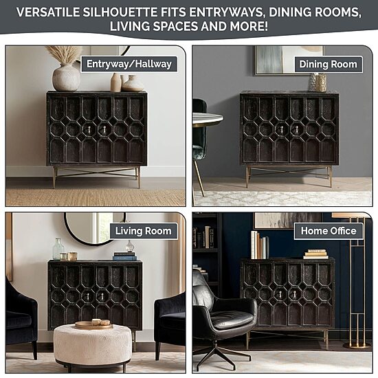 Madison Park Eddy Living Room Collection Storage Accent Cabinet