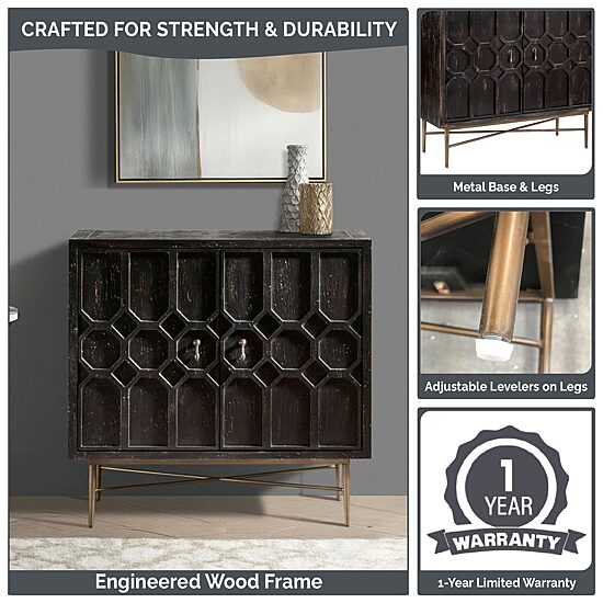 Madison Park Eddy Living Room Collection Storage Accent Cabinet