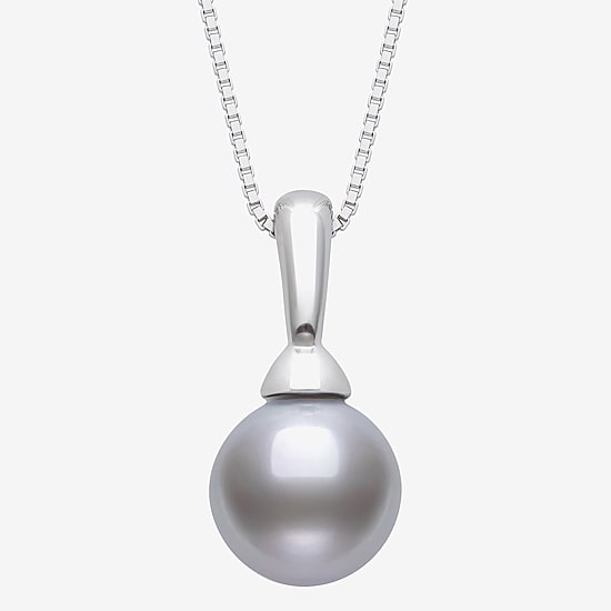 Womens Gray Cultured Freshwater Pearl Sterling Silver Ball 18 Inch Pendant Necklace