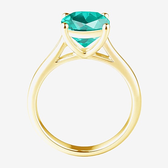 Womens Lab Created Green Yttrium Aluminum Garnet 14K Gold Over Silver Oval Side Stone Cocktail Ring