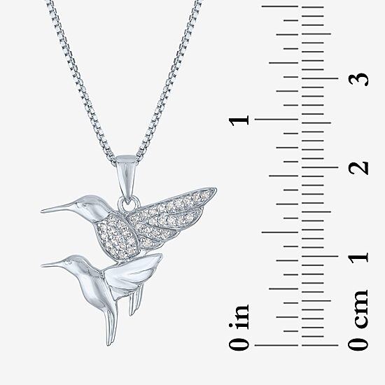 Hummingbird (Gh / Si2 I1) Womens 1/10 CT. T.W. Lab Grown White Diamond Sterling Silver 18 Inch Pendant Necklace