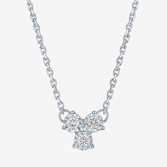 (Gh / Si2 I1) Womens 1/10 CT. T.W. Lab Grown White Diamond Sterling Silver Round 18 Inch Pendant Necklace