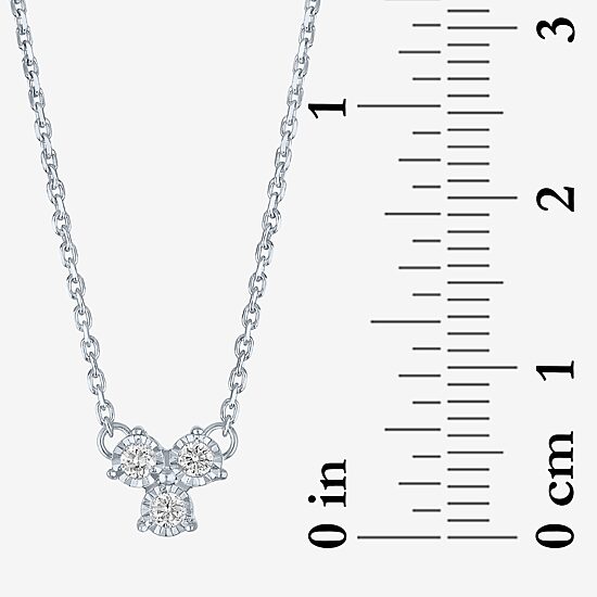 (Gh / Si2 I1) Womens 1/10 CT. T.W. Lab Grown White Diamond Sterling Silver Round 18 Inch Pendant Necklace