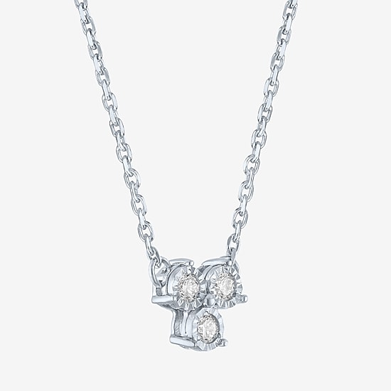 (Gh / Si2 I1) Womens 1/10 CT. T.W. Lab Grown White Diamond Sterling Silver Round 18 Inch Pendant Necklace
