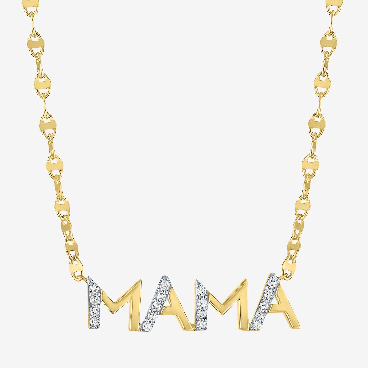 Mama (G-H / Si2-I1) Womens 1/10 CT. T.W. Lab Grown White Diamond 14K Gold Over Silver 18 Inch Pendant Necklace