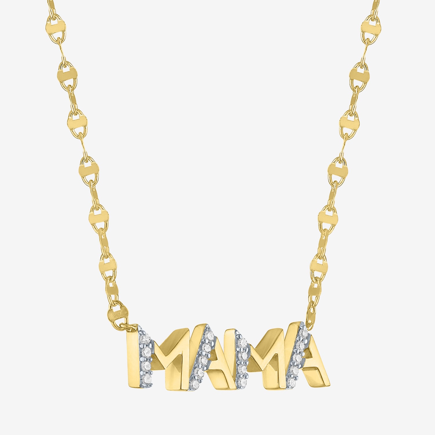 Mama (G-H / Si2-I1) Womens 1/10 CT. T.W. Lab Grown White Diamond 14K Gold Over Silver 18 Inch Pendant Necklace