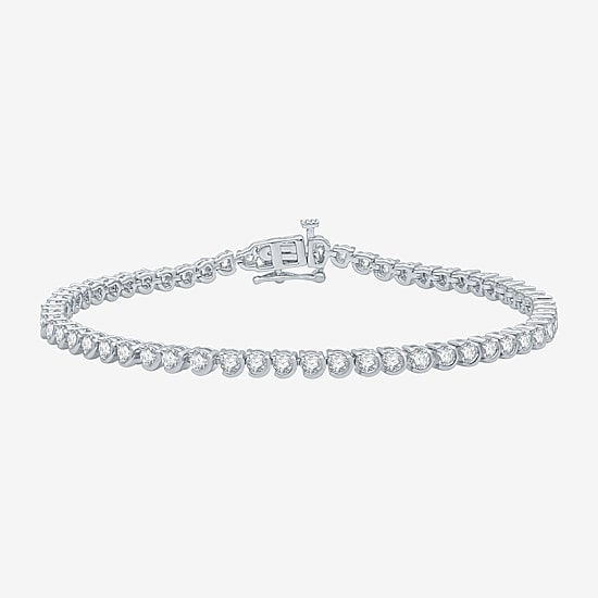(Si1-Si2/G) Womens 3 CT. T.W. Lab Grown White Diamond Sterling Silver 7.5 Inch Tennis Bracelet