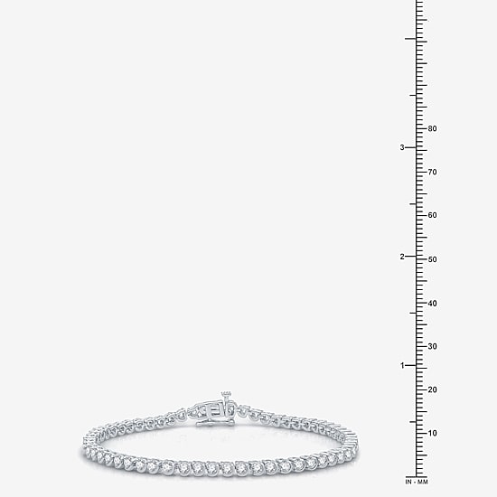 (Si1-Si2/G) Womens 3 CT. T.W. Lab Grown White Diamond Sterling Silver 7.5 Inch Tennis Bracelet