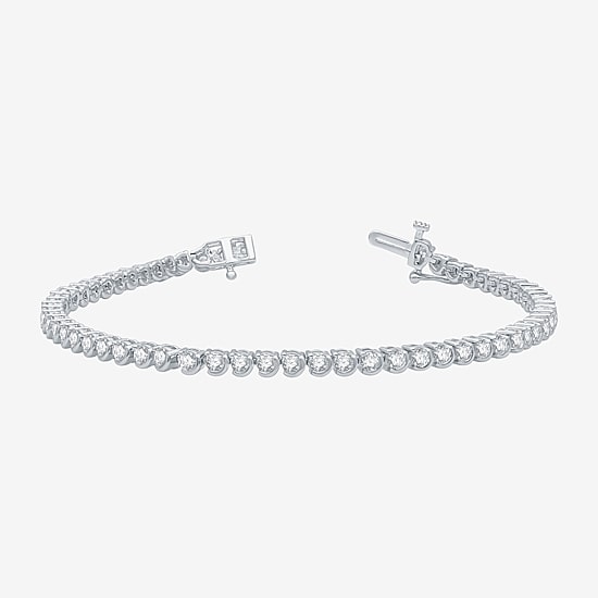 (Si1-Si2/G) Womens 3 CT. T.W. Lab Grown White Diamond Sterling Silver 7.5 Inch Tennis Bracelet