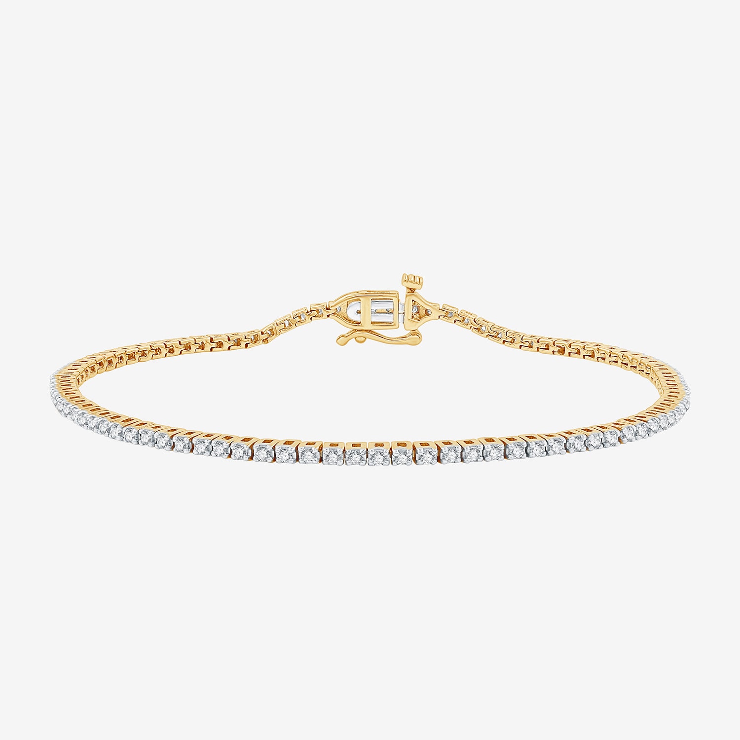 (G / Si1-Si2) Womens 1 CT. T.W. Lab Grown White Diamond Sterling Silver 7.5 Inch Tennis Bracelet