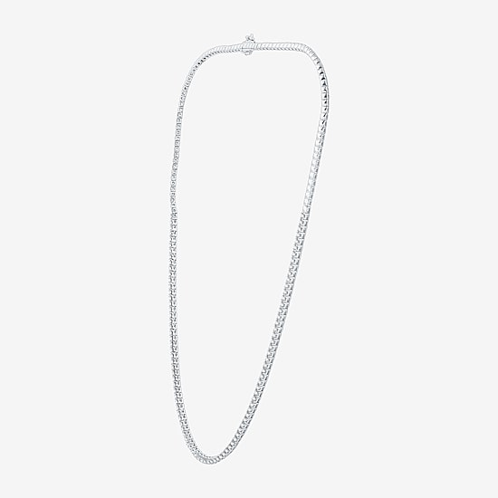 (G / Si1-Si2) Womens 3 CT.T.W. Lab Grown White Diamond Sterling Silver 18 Inch Tennis Necklace