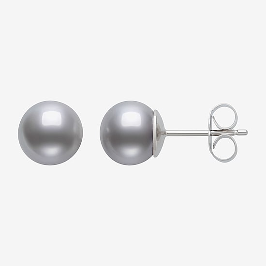 Gray Cultured Freshwater Pearl Sterling Silver 8mm Ball Stud Earrings