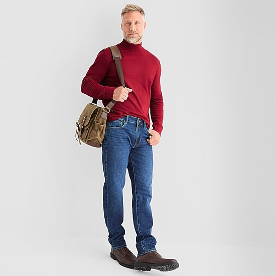 St. John's Bay Interlock Mens Long Sleeve Mock Neck Top