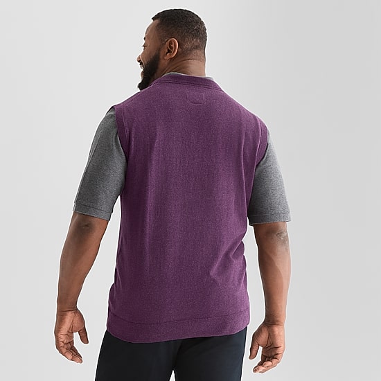 St. John's Bay Fine Gauge Mens V Neck Big and Tall Sweater Vest