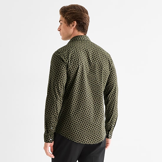 J. Ferrar Ultra Comfort Mens Long Sleeve Slim Fit Stretch Fabric Wrinkle Free Button-Down Shirt