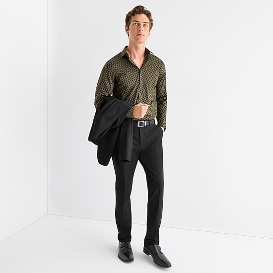 J. Ferrar Ultra Comfort Mens Long Sleeve Slim Fit Stretch Fabric Wrinkle Free Button-Down Shirt