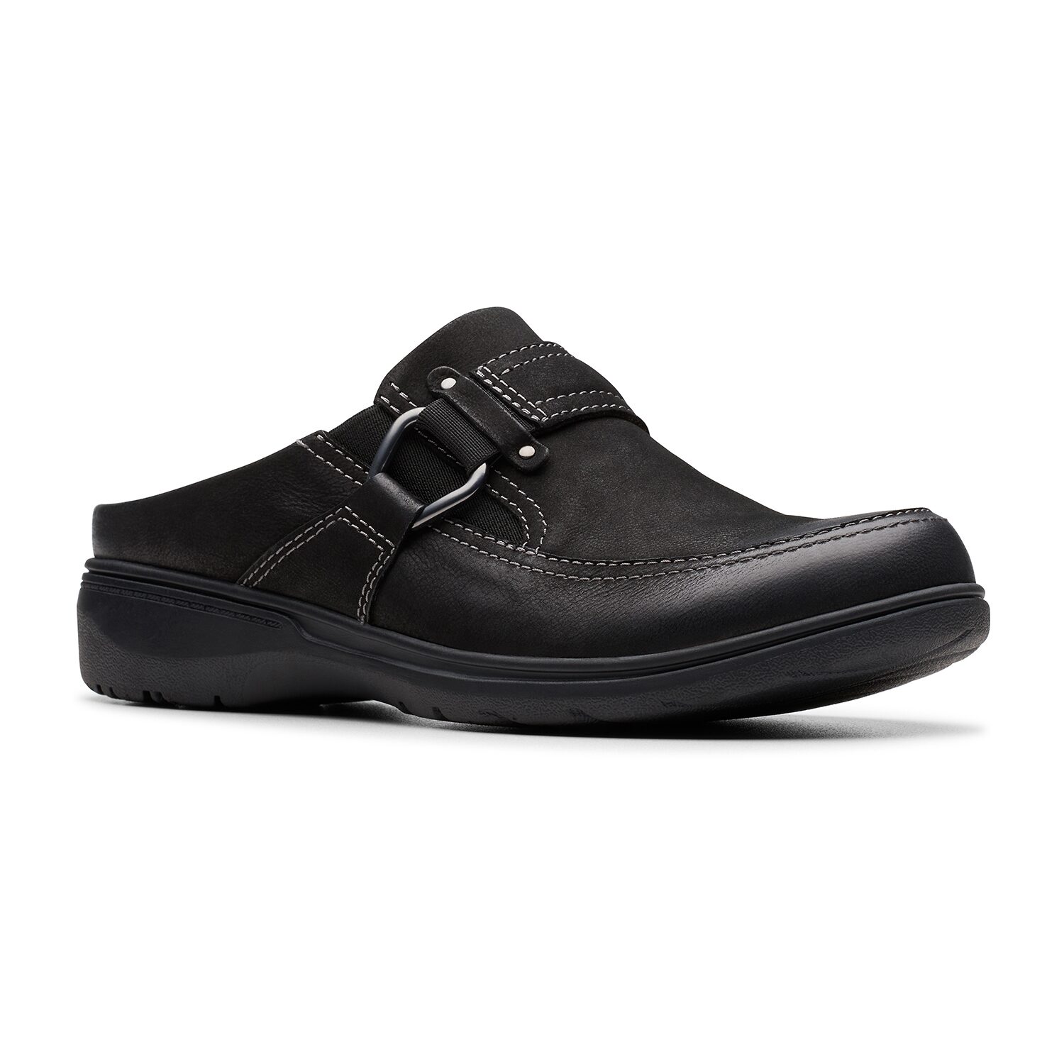 Clarks Carleigh Womens Round Closed Toe Mules-Wide Width