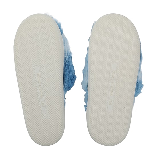 Womens Wonder Woman Faux Fur Trim Slip-On Slippers