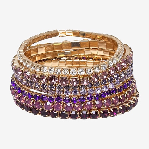 Bijoux Bar Womens Glass Stretch Bracelet In Yellow