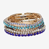 Bijoux Bar Womens Glass Stretch Bracelet