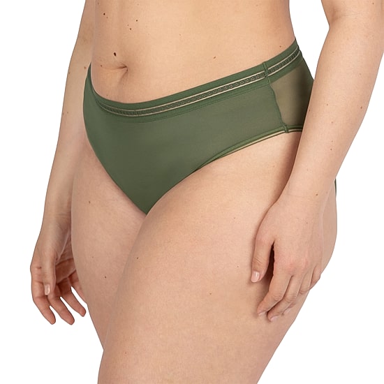 Curvy Couture Sheer Mesh High Cut Brief - 1635