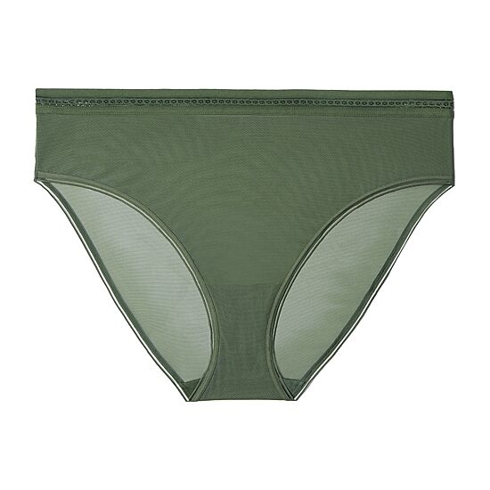 Curvy Couture Sheer Mesh High Cut Brief - 1635
