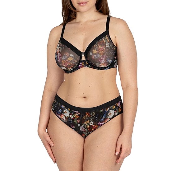 Curvy Couture Sheer Mesh High Cut Brief - 1313S