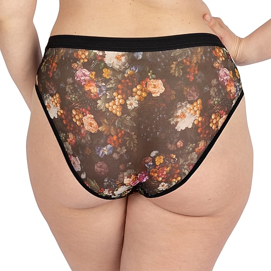 Curvy Couture Sheer Mesh High Cut Brief - 1313S