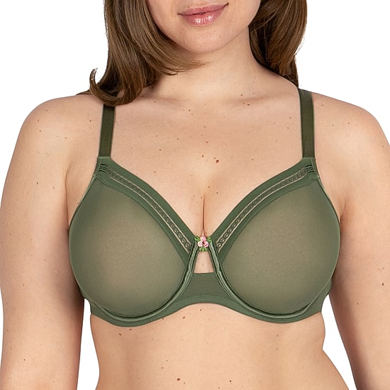 Curvy Couture Sheer Mesh Unlined Underwire Bra - 1634