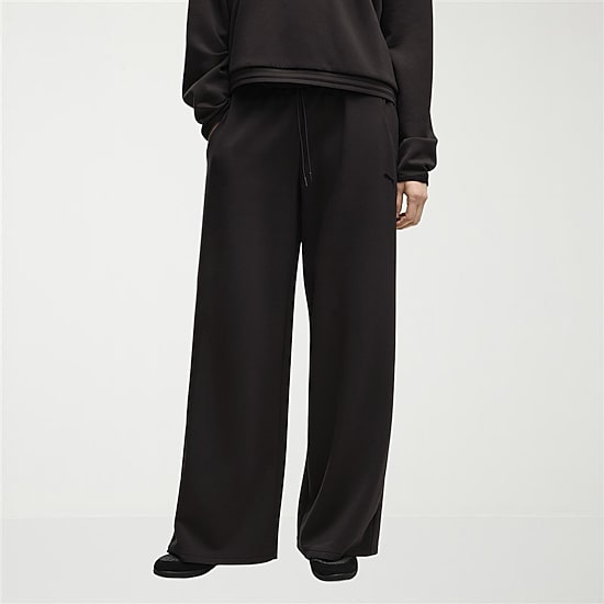 PUMA Womens Wide Leg Mid Rise Regular Fit Sweatpant