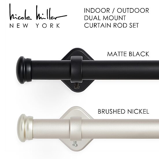 Nicole Miller Patio Country 1 IN Adjustable Curtain Rod