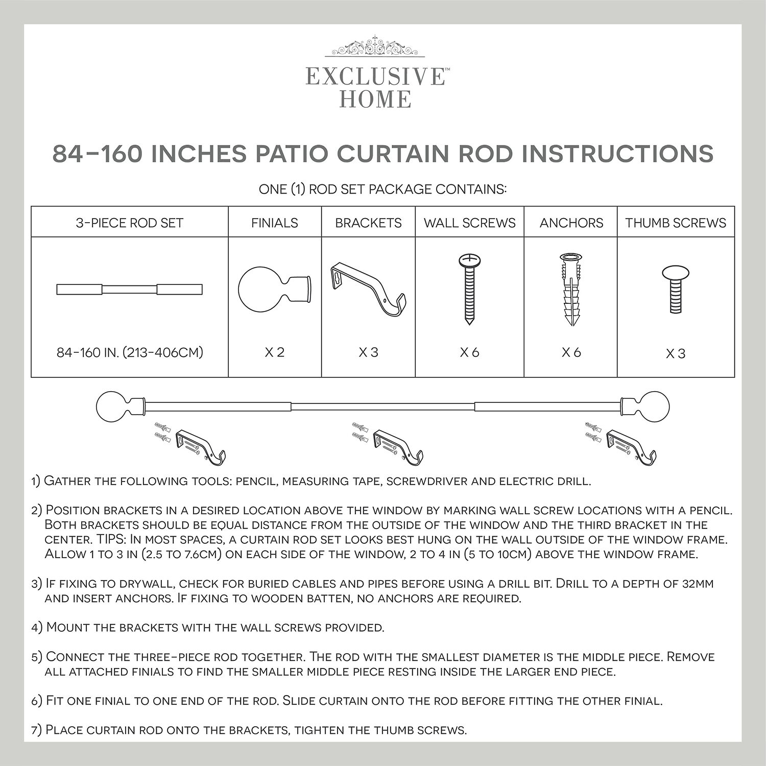 Exclusive Home Curtains Topper 1 Adjustable Curtain Rod