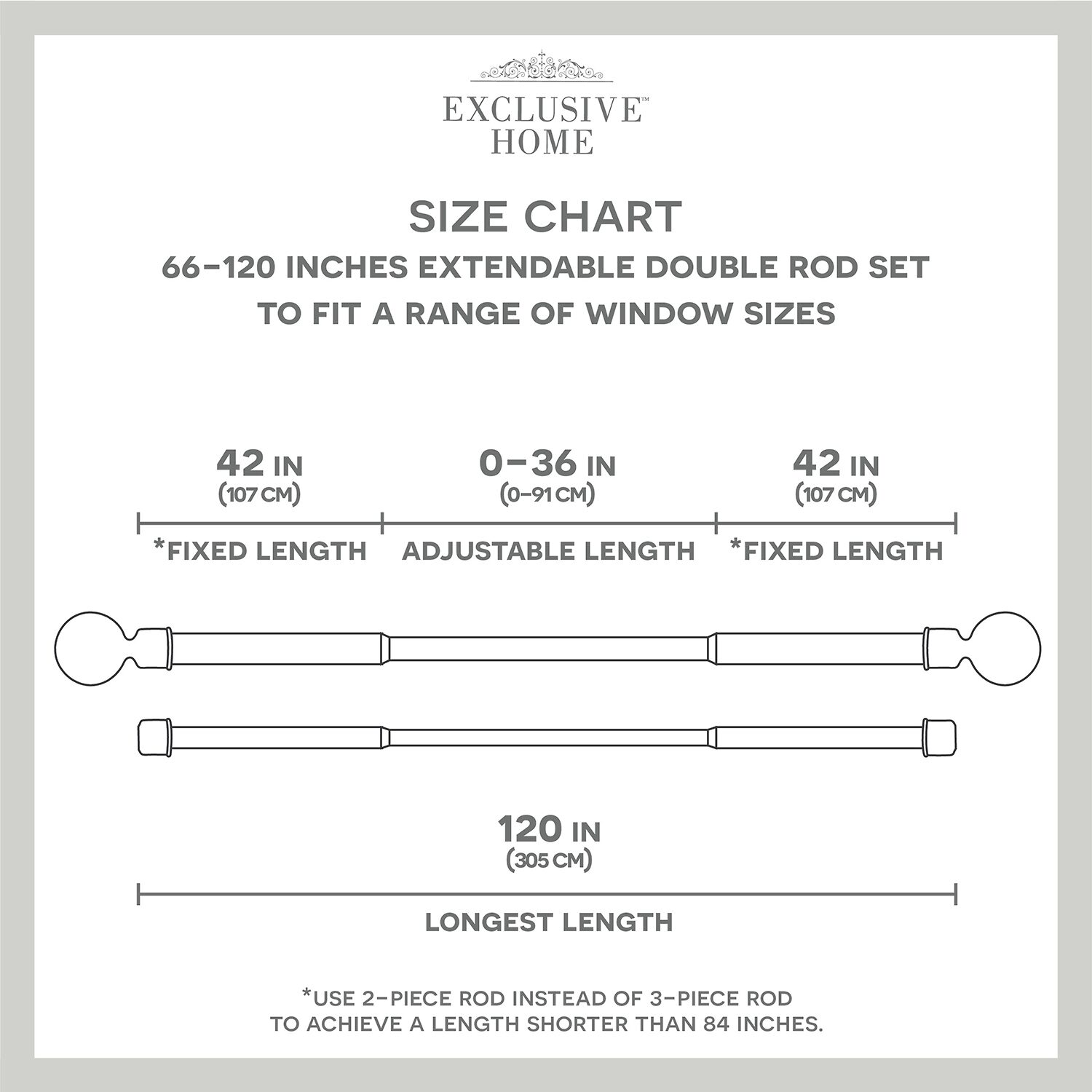 Exclusive Home Curtains Topper/Topper Double Curtain Rod